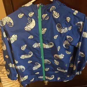 Boys Lands end lizard glow in the dark rain coat